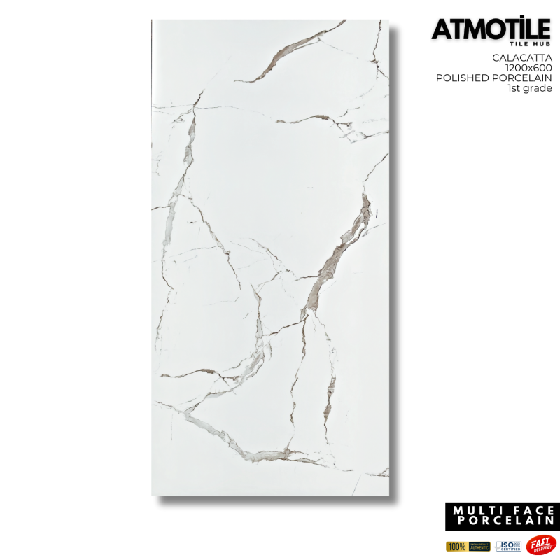 1200x600 Calacatta Polished Porcelain Tile