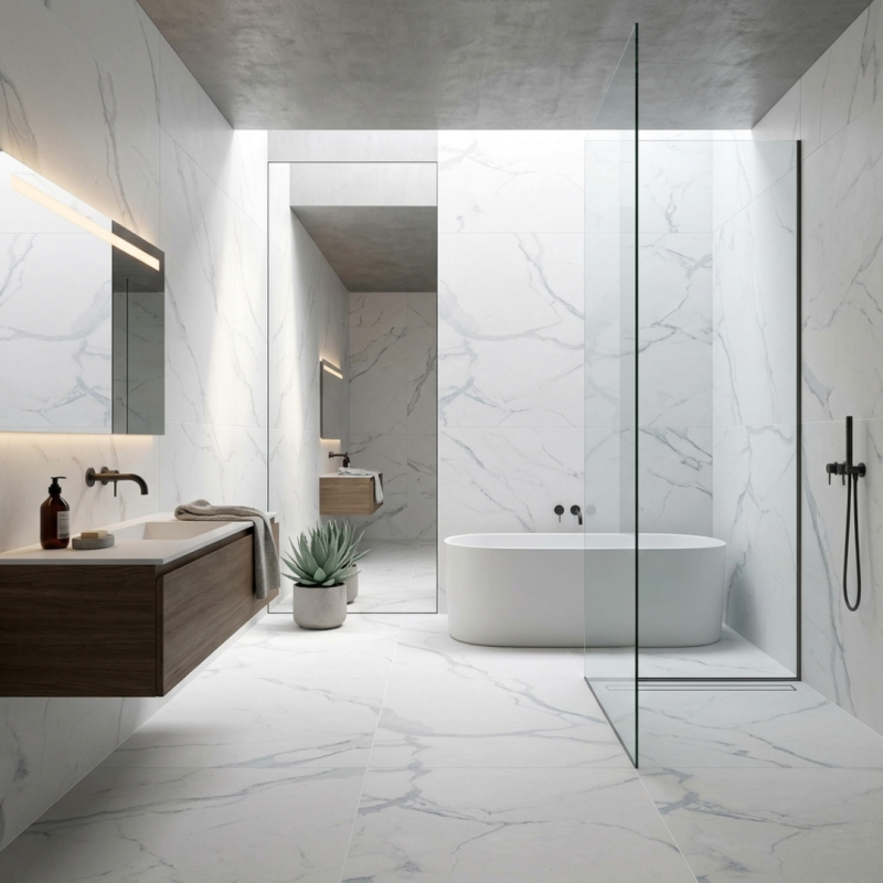 1200x600 Carrara White Matt Porcelain Tile