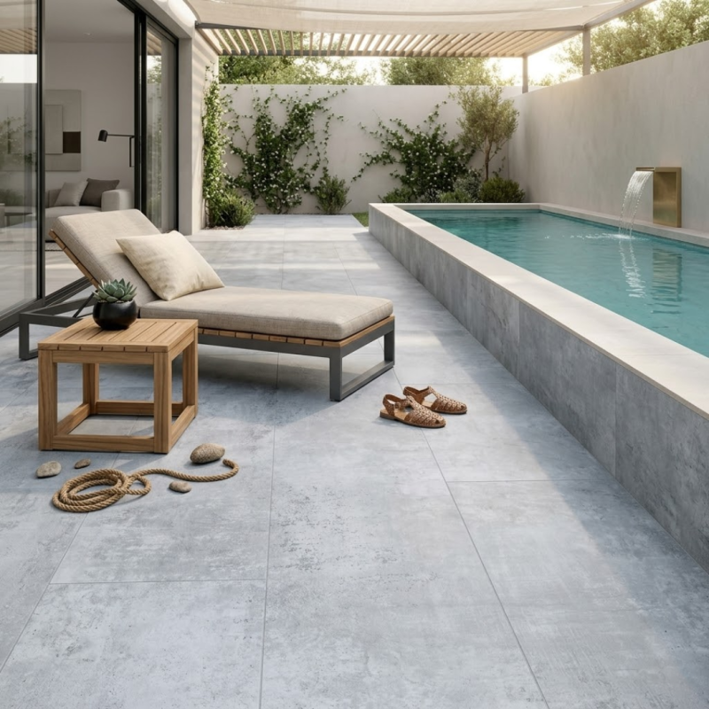 1200x600 Urban Concrete Grey Textured Matt Porcelain Tile