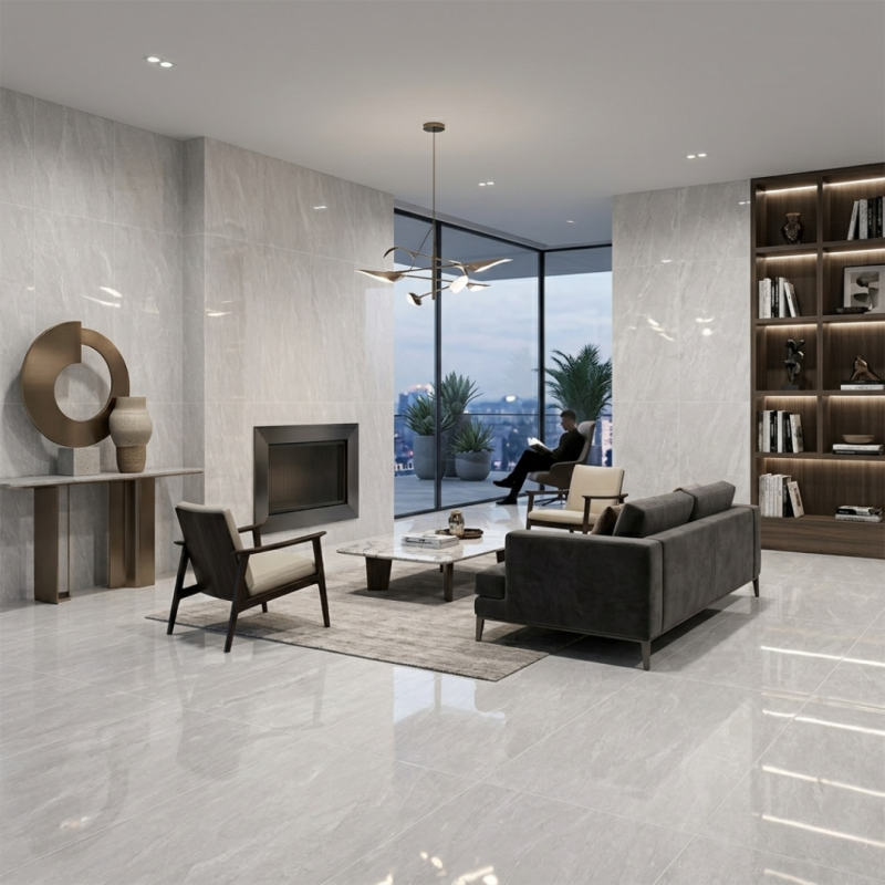 1200x600 Victorian Grey Polished Porcelain Tile