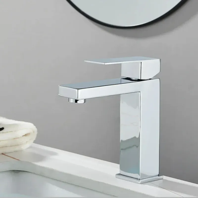 Square Basin Mixer - Chrome