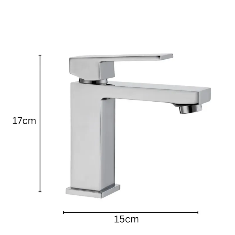 Square Basin Mixer - Chrome