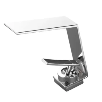Brass Flat Waterfall Basin Mixer Chrome