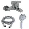 Classic Brass Bath Mixer - Square Lever Handle