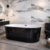 Bathtub Bellagio Black Free Standing with Overflow