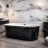 Bathtub Bellagio Black Free Standing with Overflow