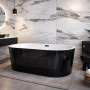 Bathtub Bellagio Black Free Standing with Overflow
