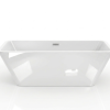 Bathtub 1700mm Enzo White Gloss Free Standing with Overflow