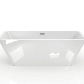 Bathtub 1700mm Enzo White Gloss Free Standing with Overflow