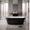 Bathtub 1700mm Napoli Black Gloss Free Standing with Overflow