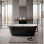 Bathtub Napoli Black Gloss Free Standing with Overflow