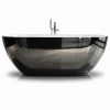 Bathtub Caspian Black Gloss Free Standing with Overflow