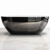 Bathtub Caspian Black Gloss Free Standing with Overflow