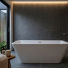 Bathtub 1700mm Enzo White Gloss Free Standing with Overflow