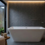Bathtub Enzo White Gloss Free Standing with Overflow