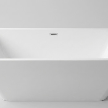 Bathtub Enzo White Gloss Free Standing with Overflow