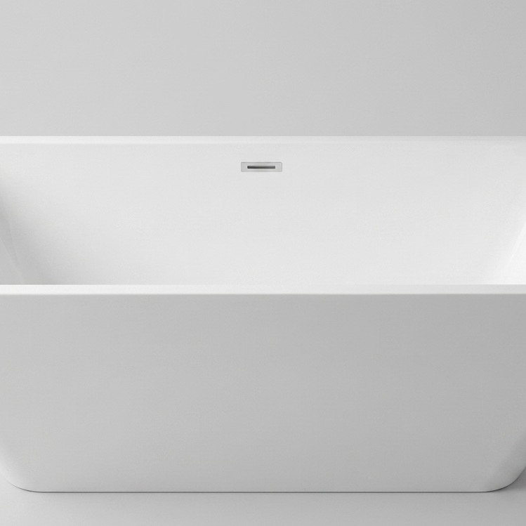 Bathtub 1700mm Enzo White Gloss Free Standing with Overflow