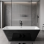 Bathtub Enzo Black Gloss Free Standing with Overflow