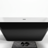 Bathtub Enzo Black Gloss Free Standing with Overflow