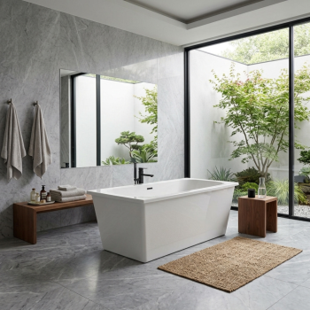 Bathtub 1600mm Florence White Free Standing Skirted