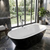 Bathtub Paradiso Black Gloss Free Standing with Overflow