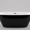 Bathtub Paradiso Black Gloss Free Standing with Overflow