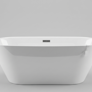 Bathtub Paradiso White Gloss Free Standing with Overflow