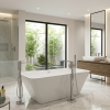 Bathtub 1700mm Enzo White Gloss Free Standing with Overflow