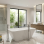 Bathtub Enzo White Gloss Free Standing with Overflow