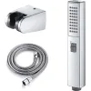 Square Chrome Shower Arm & Pipe