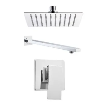 Shower Set Square Chrome