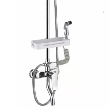 All In One Shower Rail Set - Chrome