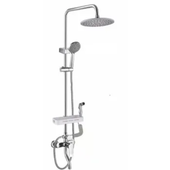 All In One Shower Rail Set - Chrome