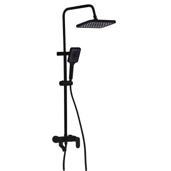 All in One Shower Rail Set - Matt Black AY