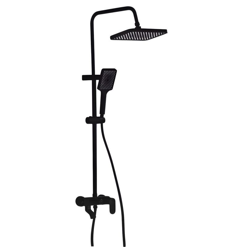 All in One Shower Rail Set - Matt Black AY