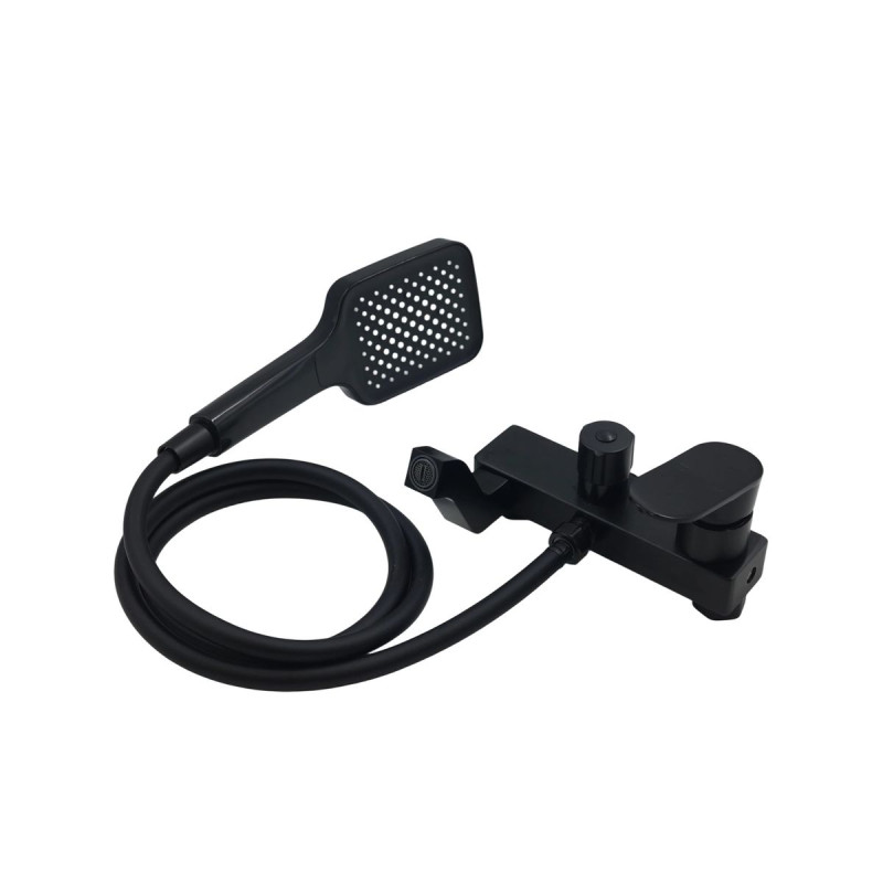 All in One Shower Rail Set - Matt Black AY