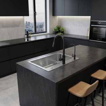 Single Bowl Kitchen Sink With Downpipe -50X40CM - Silver