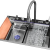 Multifunctional LED Modern Kitchen Sink Waterfall Push Button Temp Control