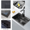 Single Bowl Kitchen Sink With Downpipe -50X40CM - Black