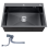 Single Bowl Kitchen Sink With Downpipe -50X40CM - Black