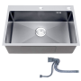 Single Bowl Kitchen Sink With Downpipe -50X40CM - Silver