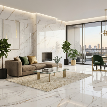 1200x600 Carrara Gold Polished Porcelain Tile